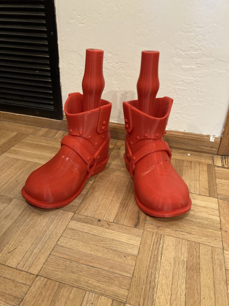 the Quail's legs and boots printed and assembled